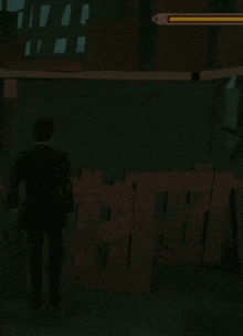 a screenshot of a video game with a yellow arrow pointing to the top right