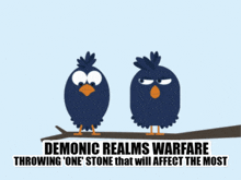 two angry birds on a tree branch with the words kill two birds one stone