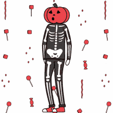 Skeleton Pumpkin GIF - Skeleton Pumpkin Happy Halloween GIFs