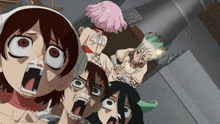 a group of anime characters are making funny faces