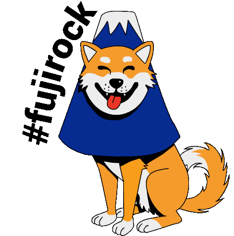 Fuji Rock Dog Sticker - Fuji Rock Dog Happy Stickers