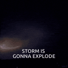 a storm is going to explode with a lightning bolt in the background