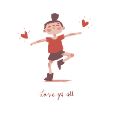 valentines heart dancing i love you all love ya all