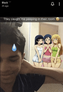 they caught me peeping in their room written on the bottom