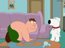 a cartoon of peter griffin and brian from the family guy