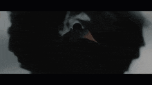 a man is standing in a dark room surrounded by black smoke .