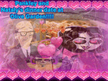 pankley and nataly 's dinner date at olive garden is advertised