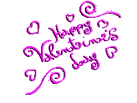 a valentine 's day greeting with hearts and swirls