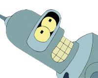 Looking Away Bender Sticker - Looking Away Bender Futurama Stickers