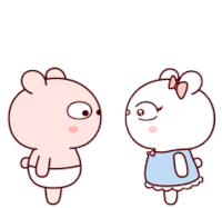 a couple of cartoon characters kissing with a heart above them .