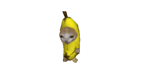 Banana Cat Running Sticker - Banana Cat Running Stickers