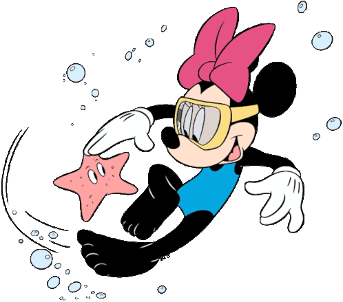 Scuba Diving Underwater Sticker - Scuba Diving Underwater Minnie Mouse Stickers