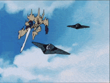 a drawing of a fighter jet flying through a blue sky
