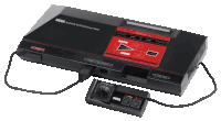 a sega master system video game console with a controller attached to it