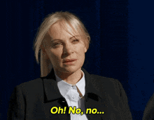 a woman says oh no no in yellow
