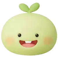 a cartoon character with hearts in its eyes
