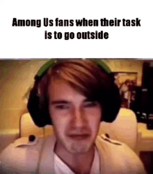 among us pewdiepie task outside