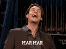Har Har GIF - Har Har Sarcastic Laugh Jim Carrey GIFs