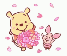 Winnie The Pooh Flowers GIF - Winnie The Pooh Flowers Flowers For You GIFs