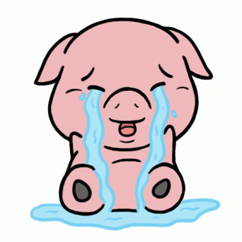 crying cartoon pig