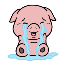 crying pig cute anime