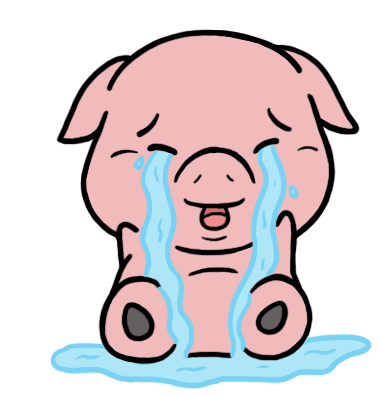 Crying Pig Sticker - Crying Pig Cute Stickers