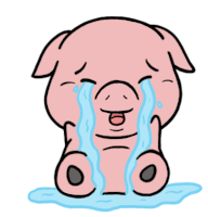 Crying Pig Sticker - Crying Pig Cute Stickers