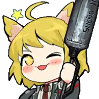 a cartoon of a girl holding a gun that says sueño