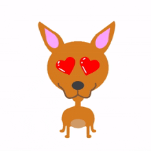 dog brown cartoon dachshund heart