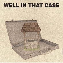 a briefcase with a well inside of it and the words well in that case above it