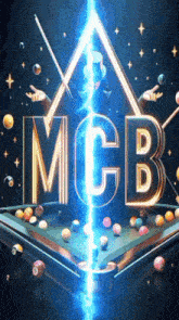 a pool table with the letters mcb written on it