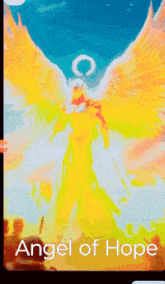 a painting of an angel with the words angel of hope underneath it