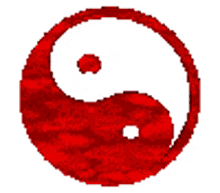 ying yang red white