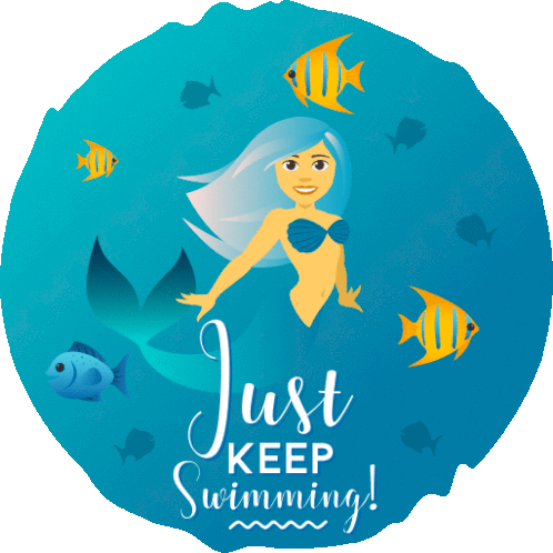 Just Keep Swimming Mermaid Life Sticker - Just Keep Swimming Mermaid Life Joypixels Stickers