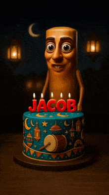 a birthday cake with jacob written on it