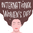 an illustration of a woman 's head with the words international women 's day written above it