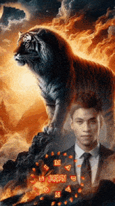 a picture of a tiger and a man with the name jordan on the bottom