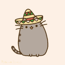 Mexican Pusheen Cat! GIF