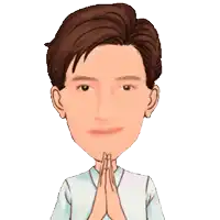 a cartoon of a man with his hands together