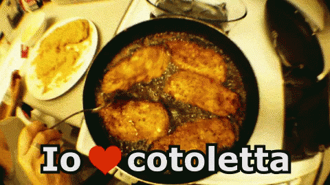 Cotoletta Impanata Costoletta Fettina Carne Fritto Cibo GIF - Cutlet Breaded Cutlet Schnitzel GIFs
