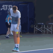 Alexander Bublik Tennis GIF - Alexander Bublik Tennis Underarm Serve GIFs