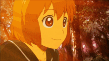 a close up of a cartoon girl with orange hair