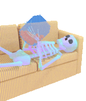 Skeleton Dead Sticker - Skeleton Dead Bored Stickers