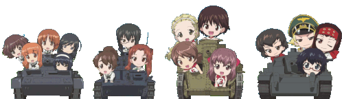Girls Panzer Sticker - Girls Panzer Chibi Stickers