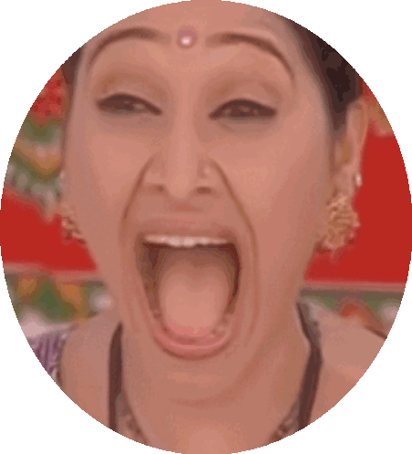 Disha Vakani Shocked Sticker - Disha Vakani Shocked Funny Face Stickers