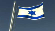 a white and blue flag with a blue star on it