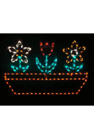 a christmas decoration that says rip is lit up
