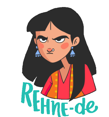 Angry Girl Raises Palm To Say Rehne De In Hindi Sticker - Dilliwali Rehne De Sigh Stickers
