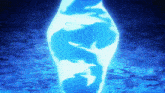 a blue glowing object with a swirling pattern on it