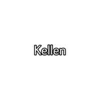 the name kellen is written in black on a white background